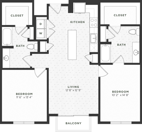 two bedroom floorplan